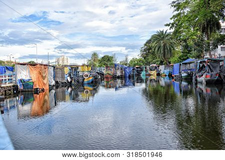 Kolkata, India-july 27,2019: Floating Market In Kolkata- The First In Bengal Opened Up This January.