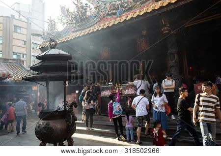 Yunlin, Taiwan - July 13th, 2019: famous and antique building of Beigang Chaotian Temple, Yunlin, Taiwan, Asia