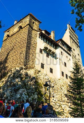 Bran, Romania – 2019. Bran Castle (castelul Bran). Legendary Historical Castle Of Dracula In Transyl