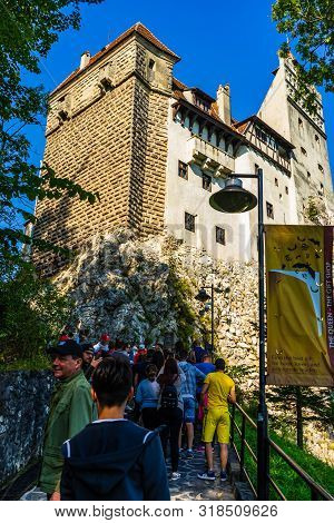 Bran, Romania – 2019. Bran Castle (castelul Bran). Legendary Historical Castle Of Dracula In Transyl