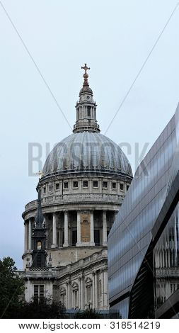 Portion Of Saint Paul's Cathedral, London As Seen From The Streets Surrounding, England, United King