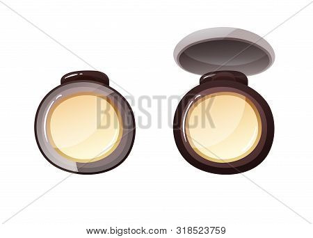 Single Round Yellow Eyeshadows, Opened And Closed