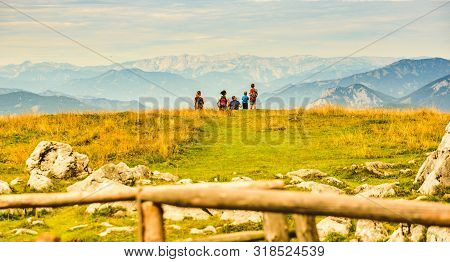 Schockl, Styria, Austria - 17.08.2019 : View From A Peak Of Rocky Austrian Mountain Schockl In Styri