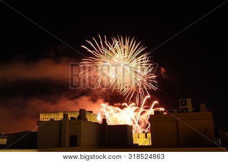 Fireworks In Elche, Spain, For The Festivities In August
