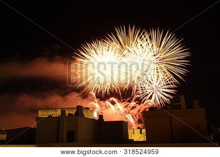 Fireworks In Elche, Spain, For The Festivities In August