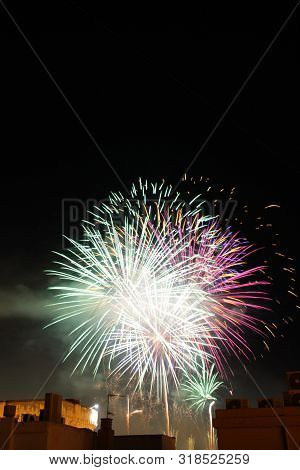 Fireworks In Elche, Spain, For The Festivities In August
