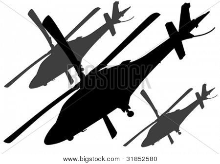 Vektoripiirrosohjelma suuri sotilaallinen helikopteri