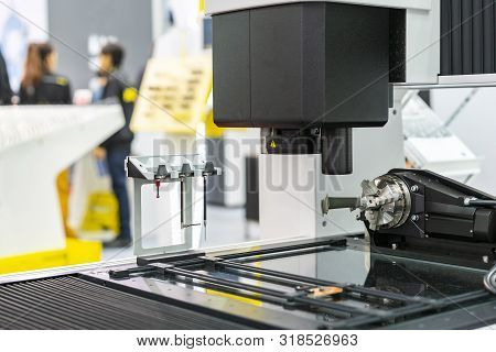 Production Parts Or Sample From Manufacturing Process During Hold By Rotary Chuck On Table Of High T