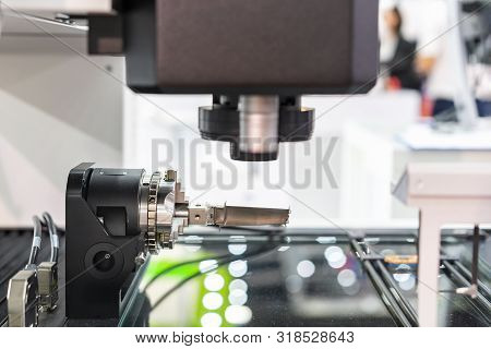 Production Parts Or Sample From Manufacturing Process During Hold By Rotary Chuck On Table Of High T