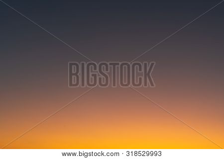 Colorful Clear Sky Without Clouds At Dusk After Sunset. Colorful Clear Sky Without Cloud At Twilight