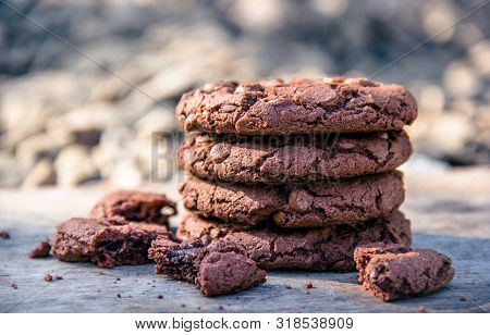 Chocolate Chip Cookies. Stack Of Cookies. Homemade Cookies