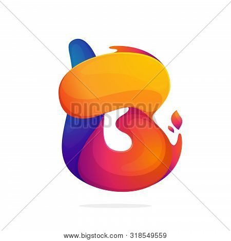 B Letter Logo Consisting Of Fire Flames. Font Style, Vector Design Template Elements For Your Applic