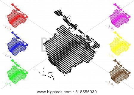 Camaguey Province (republic Of Cuba, Provinces Of Cuba) Map Vector Illustration, Scribble Sketch Cam