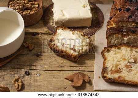 Barmbrack Or Bairin Breac Is A Traditional Irish Sweet Yeast Bread With Grapes And Raisins, Often Ea