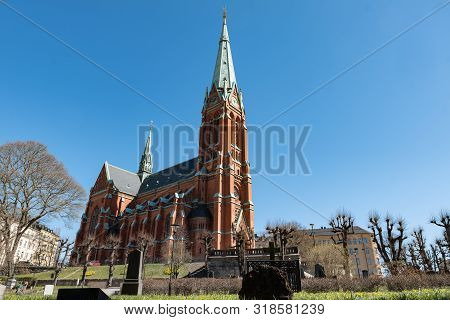 Saint John Church (sankt Johannes Kyrka) In Stockholm, Sweden During The Spring Sunny Day