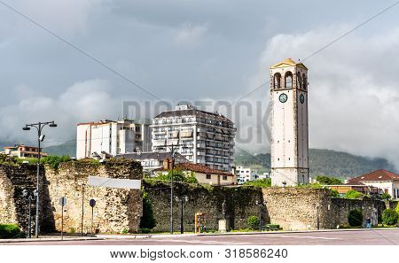 View Of The Walls Of Elbasan Castle In Albania
