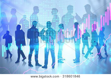 Business People, World Map And Graphs