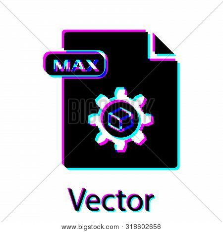 Black Max File Document. Download Max Button Icon Isolated On White Background. Max File Symbol. Vec