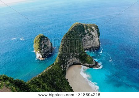 Top View Of Karang Dawa Bay, Kelingking Beach. Nusa Penida Island, Indonesia.