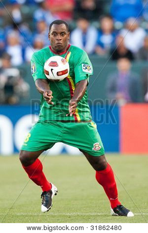CARSON, CA. - 6 giugno: Grenada avanti Delroy Facey #8 in azione durante il gr della CONCACAF Gold Cup 2011