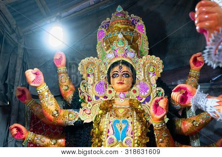 Clay Idol Face Of Goddess Durga