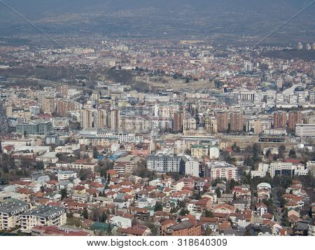 Aerial View On The City Of Skopje