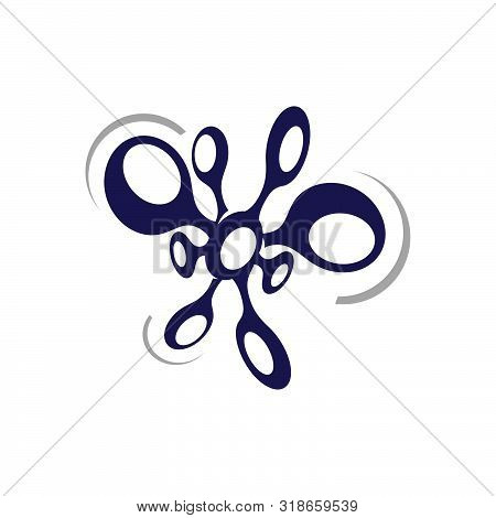 Abstract Neuron Cell Biotech Molecule Atom Nanotechnology Logo Vector Icon