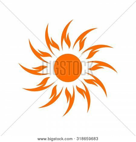 Sun Vector Logo Summer Icon Design. Sunburst Star Logo. Yellow Sun Symbol.