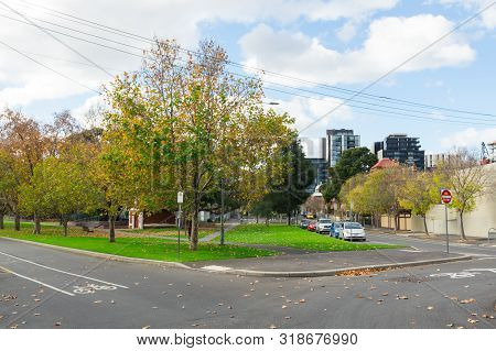 Melbourne, Australia - June 9, 2019: Intersection Of Errol Street And Oshanassy Street In North Melb