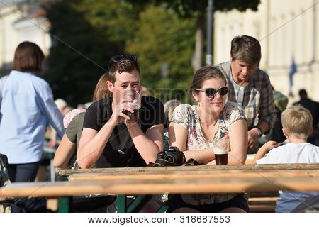 Vilnius, Lithuania - August 23: Unidentified People In Vilnius Old Town On August 23, 2019 In Vilniu
