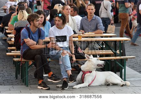 Vilnius, Lithuania - August 23: Unidentified People In Vilnius Old Town On August 23, 2019 In Vilniu