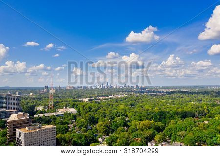 Aerial View Buckhead From Midtown Atlanta Georgia