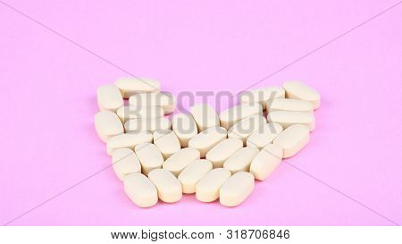 Hiv Therapy Efavirenz On Pink Background At Dry Sunny Summer Day