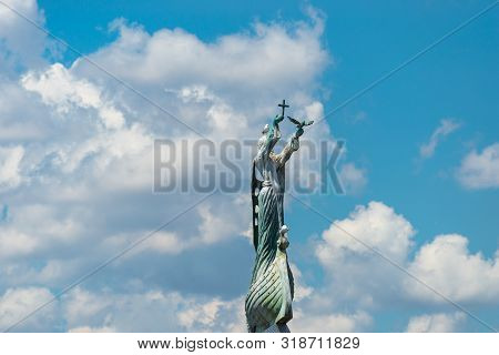Nessebar, Bulgaria July 15, 2019. Statue Of Saint Nicholas In Nessebar In Bulgaria. A Popular Landma
