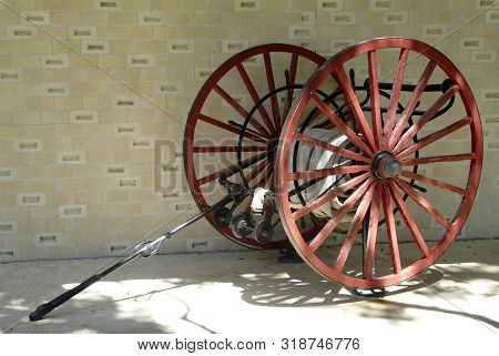 This Antique Fire Hose Cart Is One Of The Displays At Cedar Key Museum State Park. Artifacts Depict 