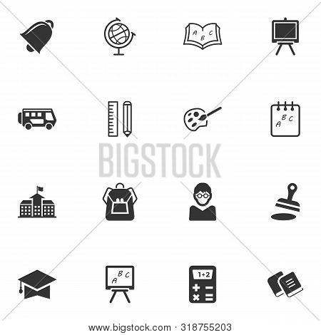 Beautiful, Meticulously Designed School And Education Icon Set - Grey Series