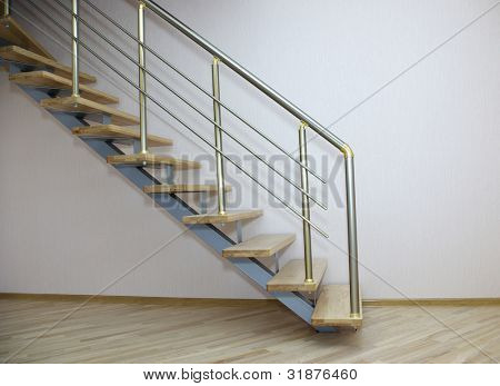 A detailní záběr schodiště v domě