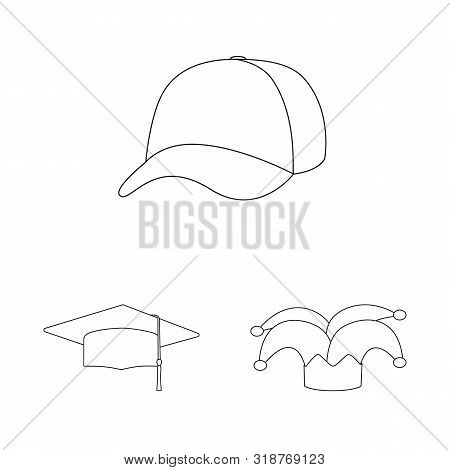 Vector Design Of Headgear And Napper Sign. Set Of Headgear And Helmet Vector Icon For Stock.