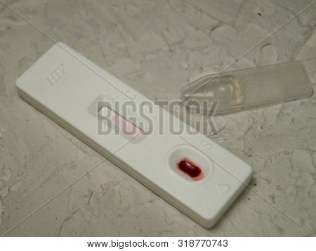 Hiv Self-test With A Drop Of Blood. Hiv Test Express.