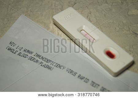 Hiv Self-test With A Drop Of Blood. Hiv Test Express.