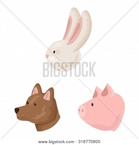 Vector Design Of Farm And Head Sign. Set Of Farm And Homemade Stock Vector Illustration.