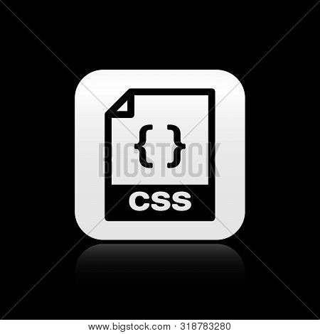 Black Css File Document. Download Css Button Icon Isolated On Black Background. Css File Symbol. Sil