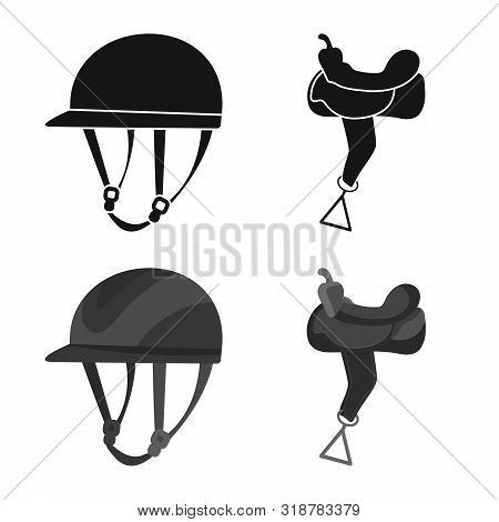 Vector Design Of Equipment And Riding Icon. Set Of Equipment And Competition Vector Icon For Stock.