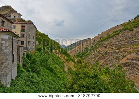 Bridge Of A Small Town In The Mountains Of The Basilicata Region In Italy