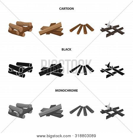 Vector Illustration Of Material And Logging Logo. Set Of Material And Forestry Stock Vector Illustra