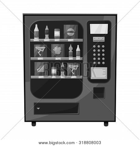 Vector Design Of Automat And Machine Symbol. Collection Of Automat And Sweets Vector Icon For Stock.