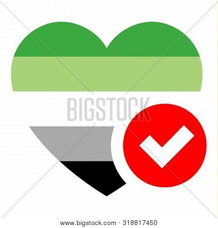 Flag In Heart Shape, Vector Illustration For Your Design