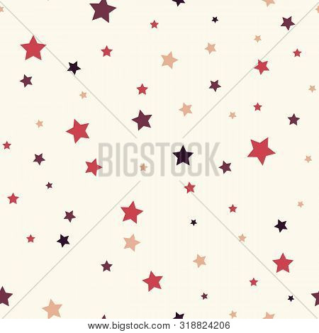 Cute Stars Kids Seamless Pattern. Colored Seamless Children Pattern With Repeating Stars. Modern Kid