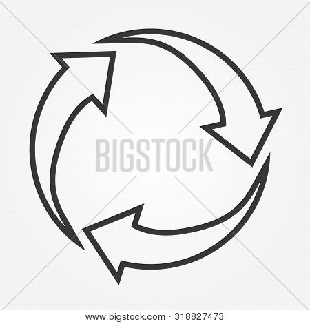 Green Arrows Recycle Eco Symbol Vector Illustration Isolated On White Background. Recycled Sign. Cyc