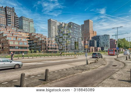 Amsterdam, De Boelelaan, The Netherlands, 08/23/2019, Sky Scrapers, Modern Office Buildings In Amste